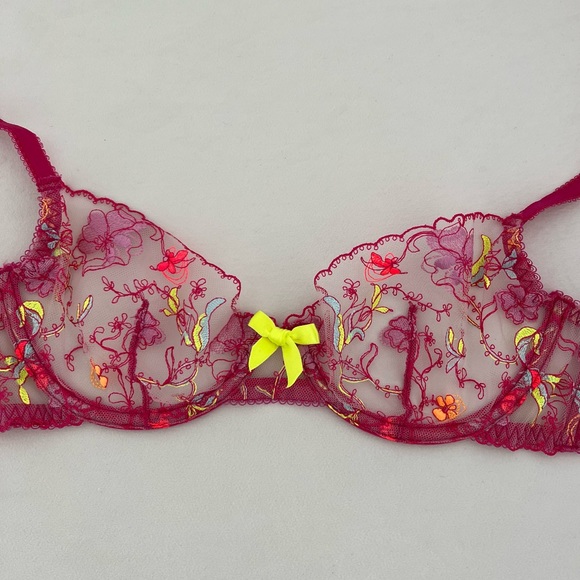 Agent Provocateur Lace Mesh Satin Trim Bra 34C - Picture 1 of 7